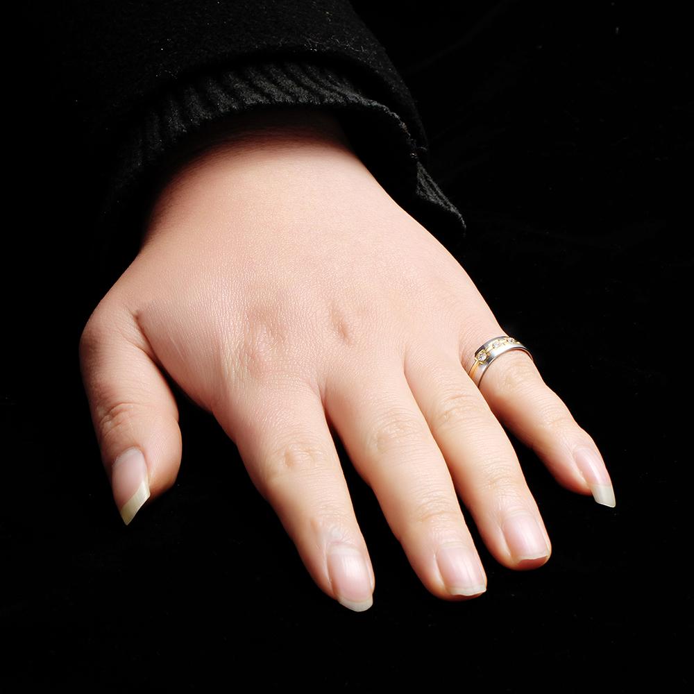 VQYSKO Bling CZ Wedding Rings For Women 6MM Stainless Steel Female Aliance Anel Love Gifts