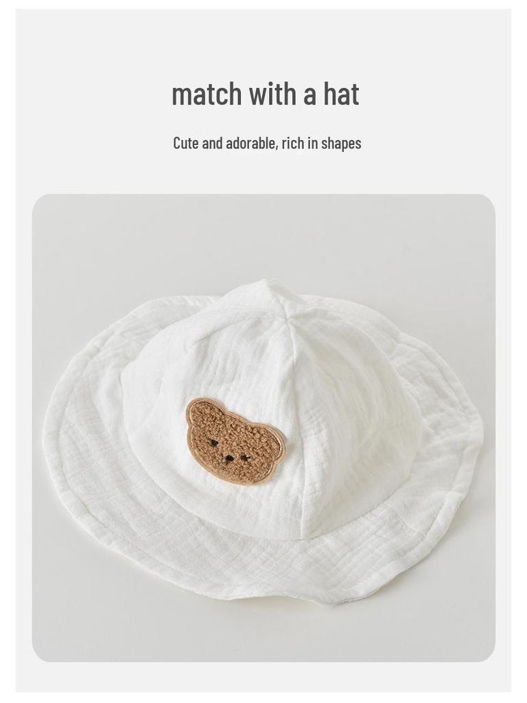 2025 Baby Strampler: Sommer Gaze Strampler mit kurzen Ärmeln und kleinem Bären - Atmungsaktive, dünne Oberbekleidung für Säuglinge und Kleinkinder.