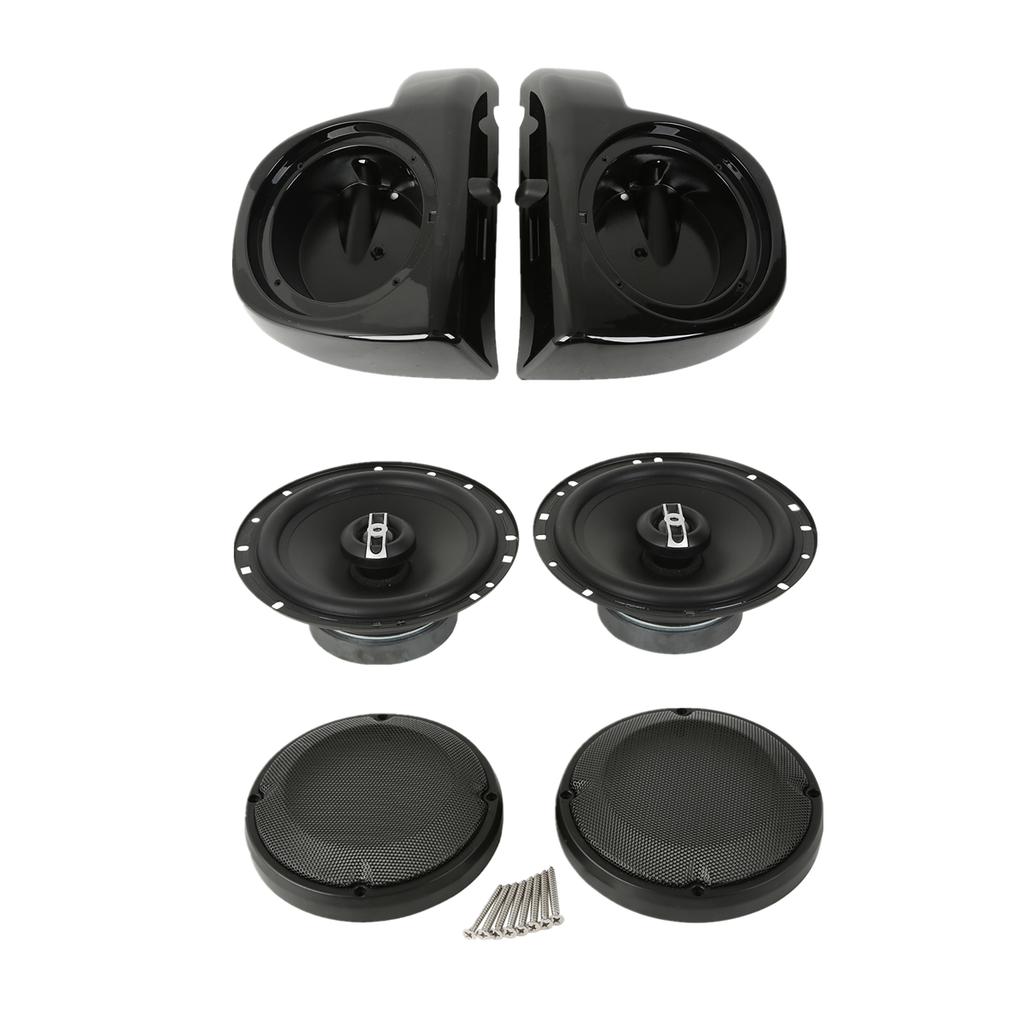 Motorcycle 6.5" Lower Vented Fairings Speaker Grill + Pod Box For Harley Touring Road King Street Glide Electra Glide 2014-2022