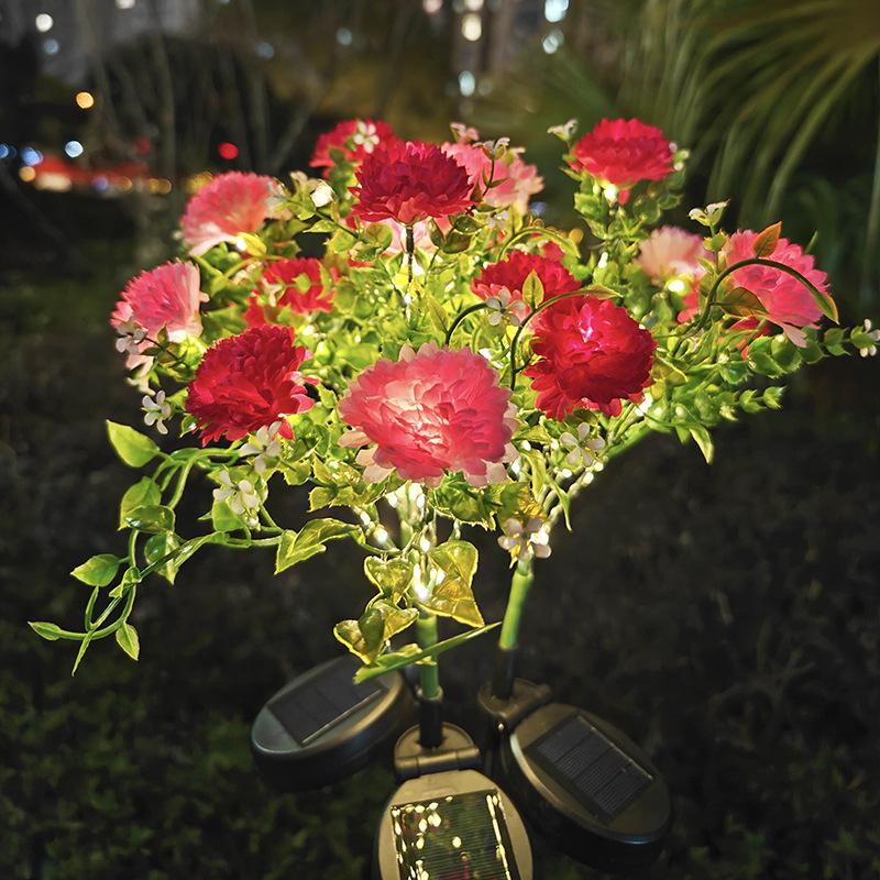 2026 New Solar Powered Simulated Lilac Flower Lamp Garden Courtyard Decoration LED Ground Inserted Ambient Light