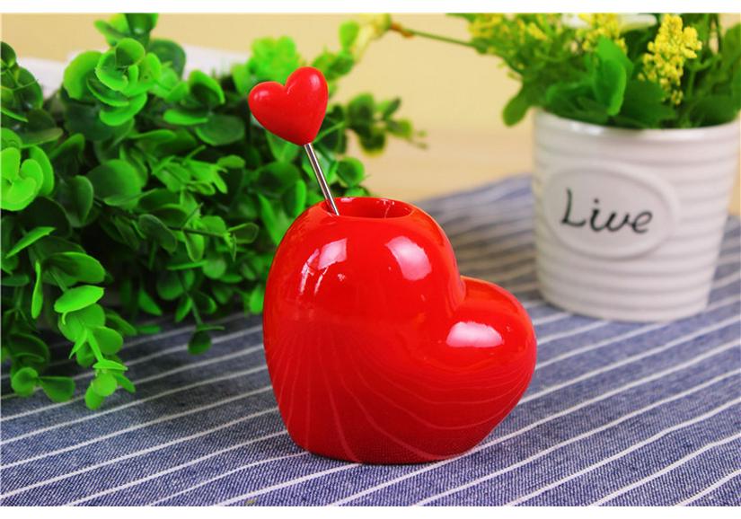 Creative Heart-Shaped Fruit Skewer Set - Stainless Steel Forks for Restaurants & Gifts