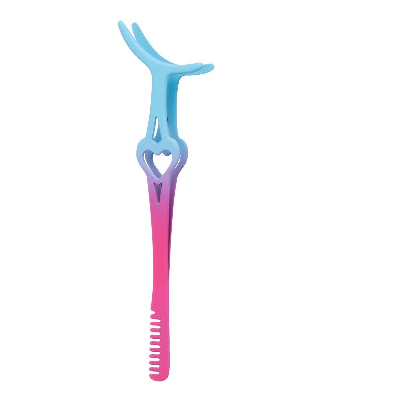 Stainless Steel False Eyelash Assistant Eyebrow Comb Eyelash Curler Curved Mouth Eyelash Tweezers
