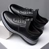 Fashion Men's Business Leather Sneakers Autumn Waterproof Round Toe Casual Shoes Platform Trainers Zapatillas Deportivas Hombre