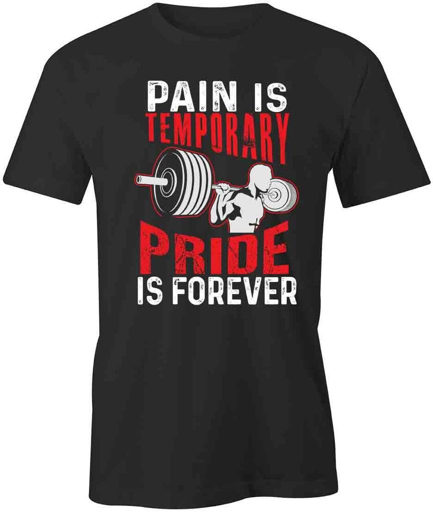 PAIN IS TEMPORARY WORKOUT TShirt Tee Short-Sleeved Cotton CLOTHING S1BSA151