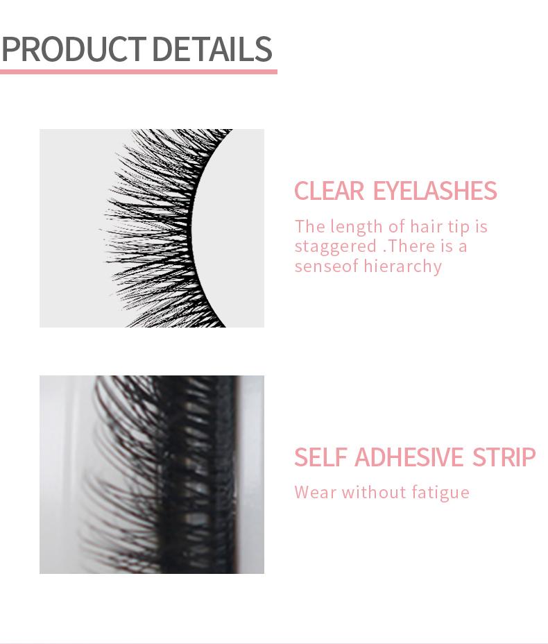 Korean Self Adhesive Eyelashes Natural Lashes Reusable Eyelashes Supplies Manga Eyelashes Blush Makeup Free Shipping Products