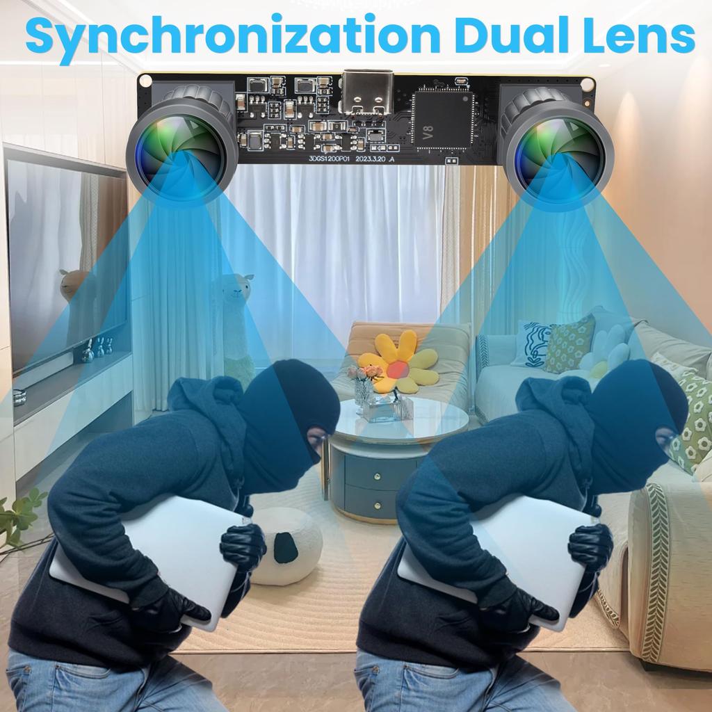 ELPCAM 3D stereo USB kamera 120 snímků za sekundu Globální závěrka Tiskárna Modul USB kamery 120 stupňů bez zkreslení Synchronní dvojitá čočka PC Počítačová zásuvka kamery a