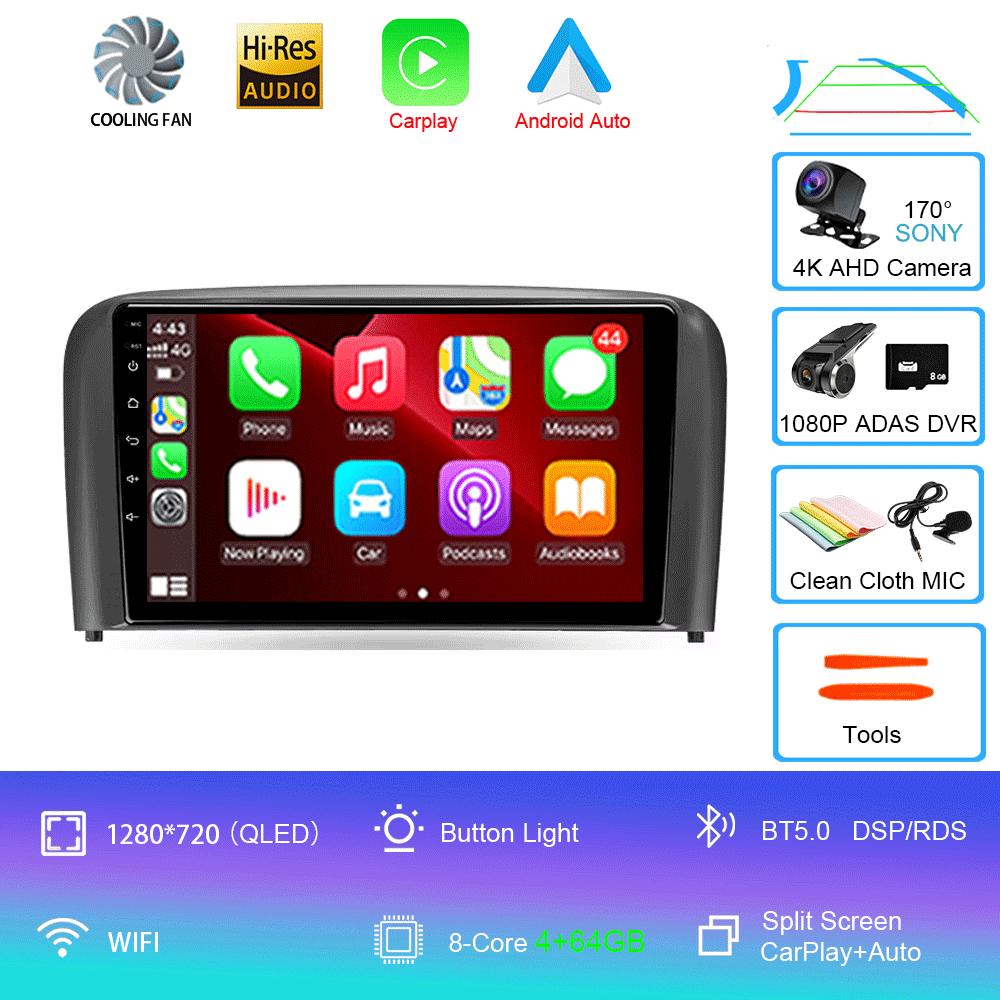 Car Radio Android 14 Carplay Auto 2K Screen Multimedia Player For Volvo S80 2004 2005 2006 2 Din Autoradio Stereo