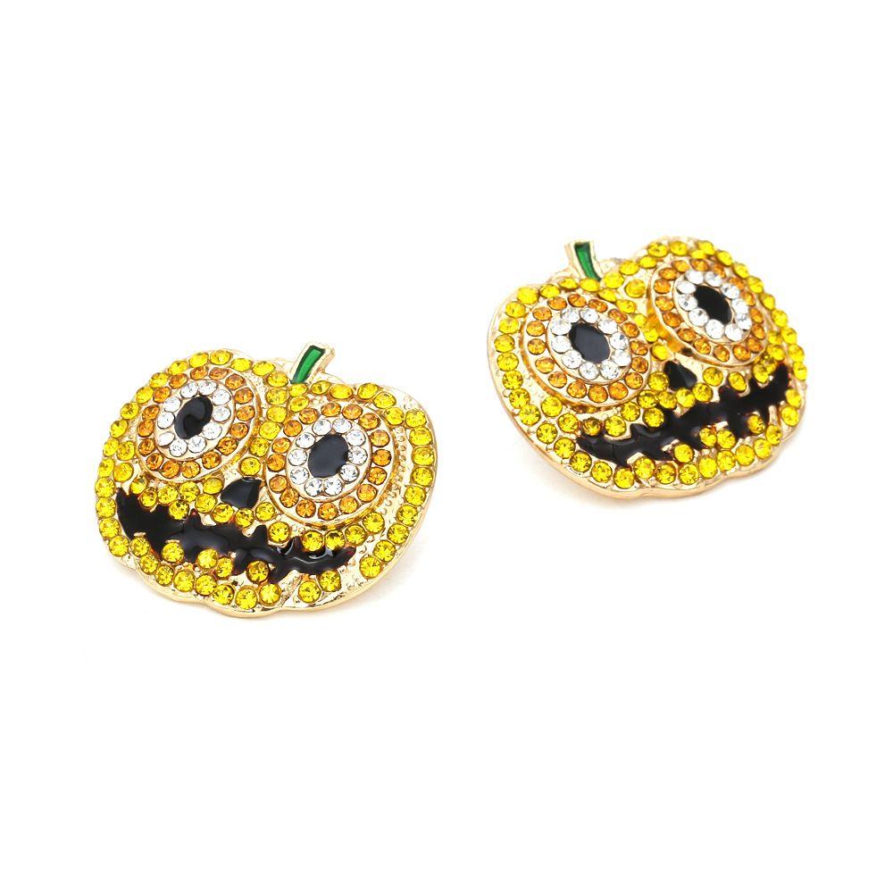 Accessories Rhinestone Pumpkin Earrings Pumpkin Stud Earrings Women's Earrings Halloween Ear Stud