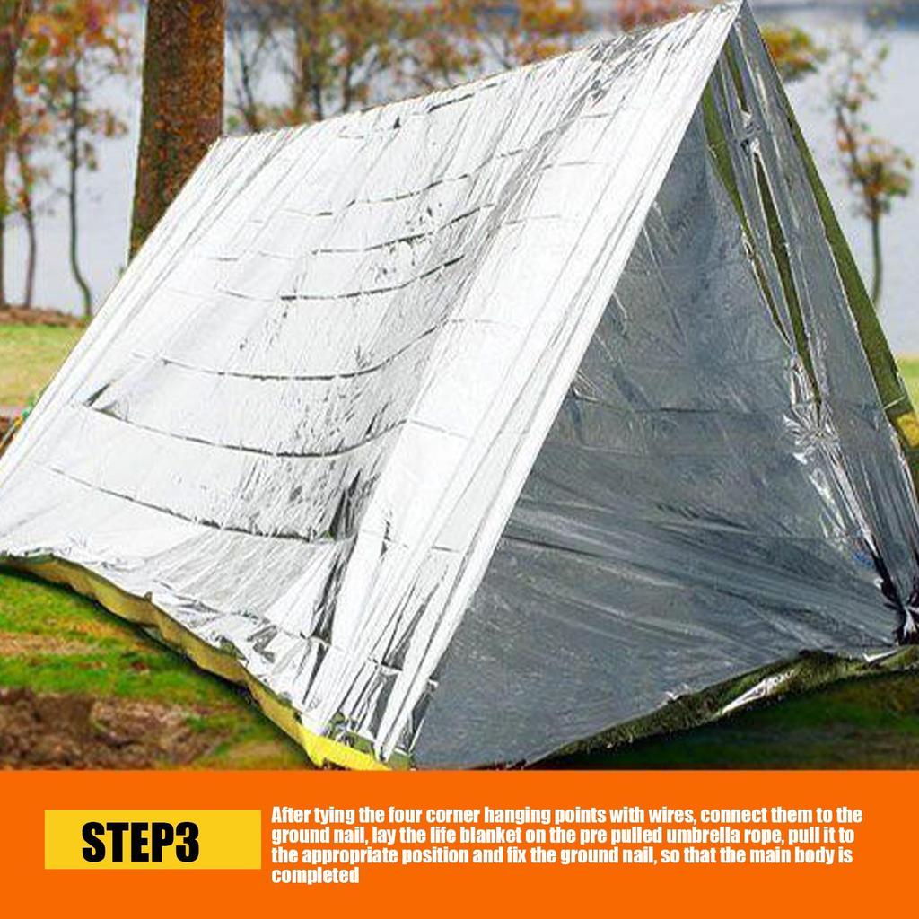 160x210cm Koc Ratunkowy Złoto-Srebrny na Zewnątrz Awaryjny Wodoodporny Zasłona Termiczna Folia do Pierwszej Pomocy Wojskowa