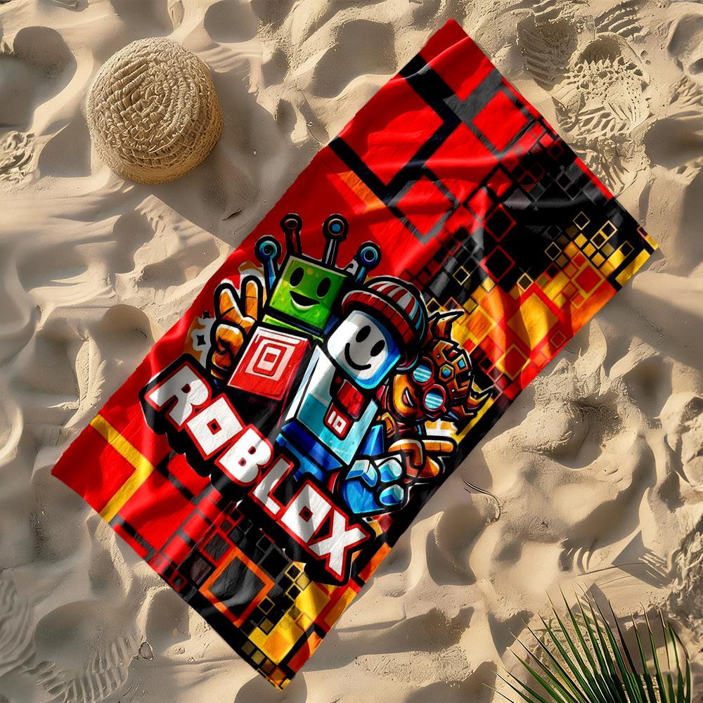 Roblox Ručník na pláž Super měkký Mikrovlákno Rychleschnoucí Tkanina Pohodlný Lehký Vhodný pro Sport, Cestování, Plavání, Jógu, Koupelnu, Pláž A Poo