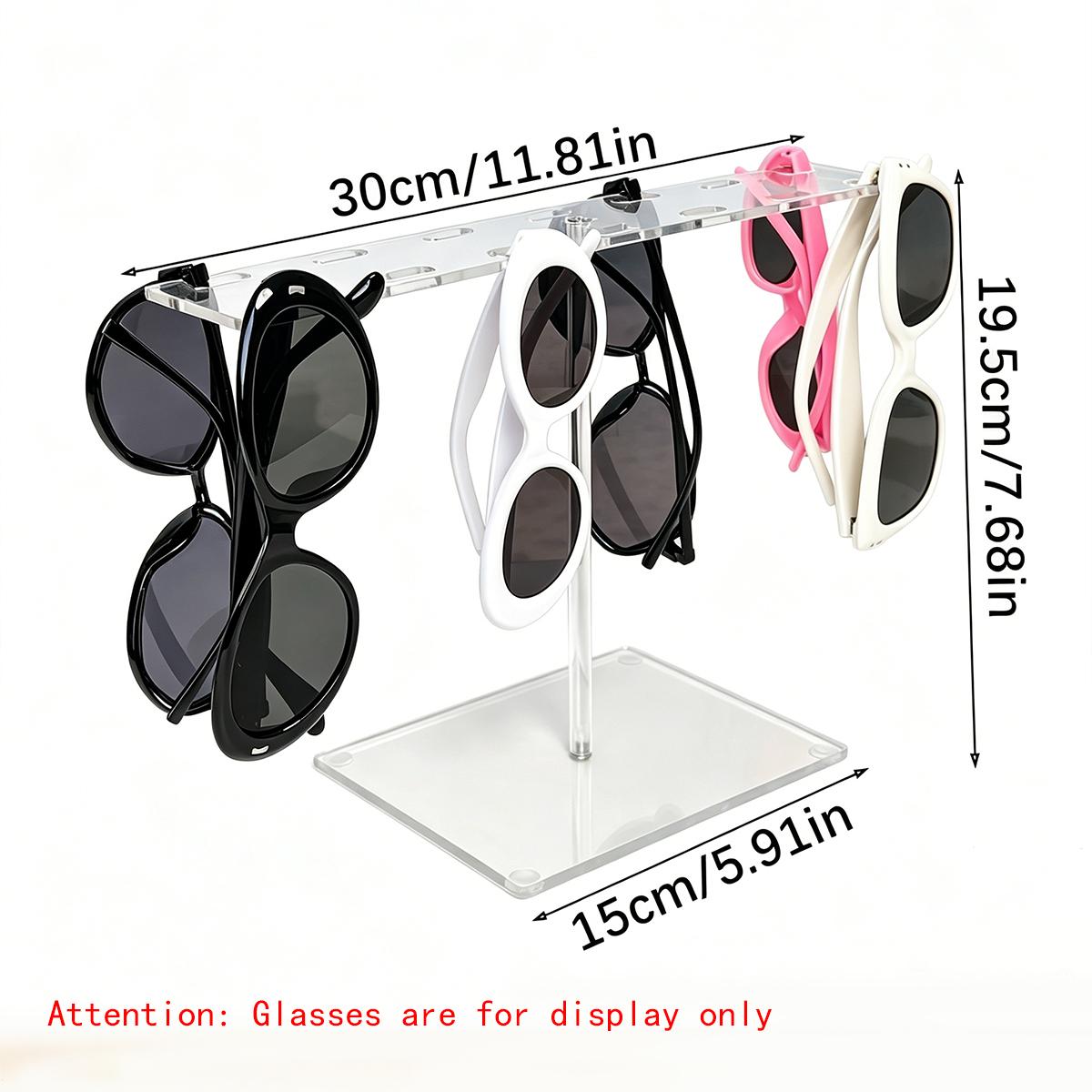 1pc desktop acrylic sunglasses/fashion glasses display rack, portable transparent home store universal storage organizing rack