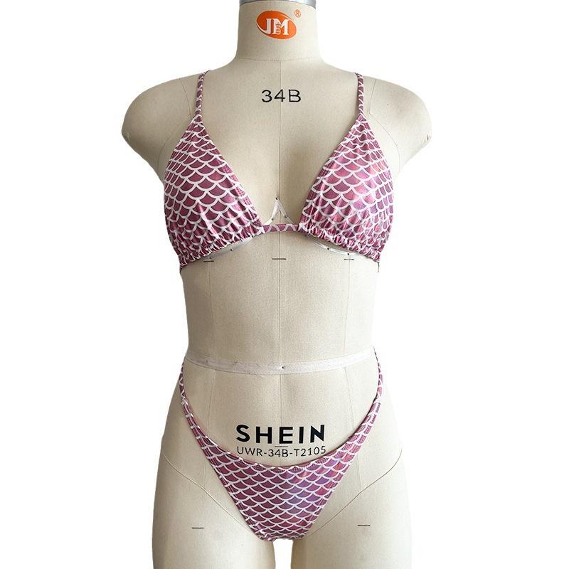 European & American Sexy Split Swimsuit - Women's Solid Color Bikini
