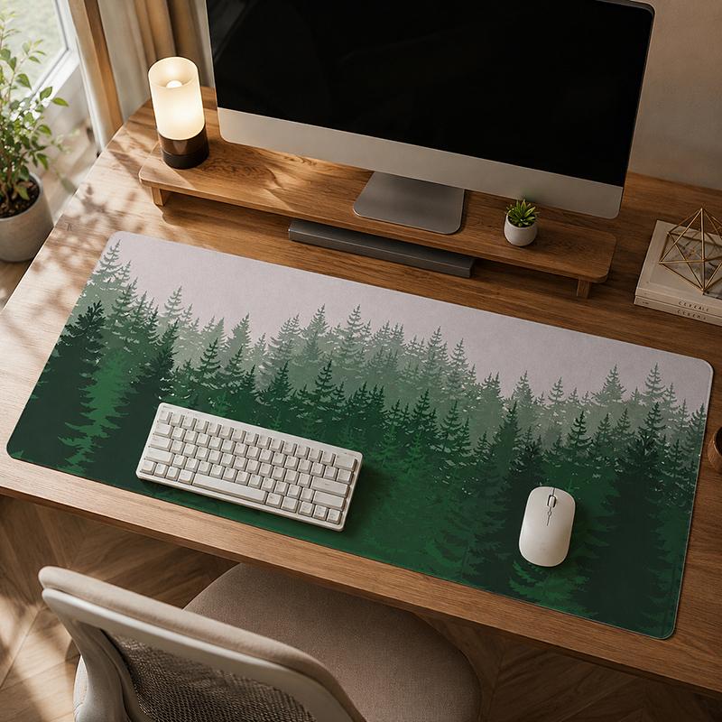 Mouse Pad Green Forest Gaming XL Large Home Computer Mousepad XXL Playmat Natural Rubber Office Soft PC Table Mat Mouse Mats