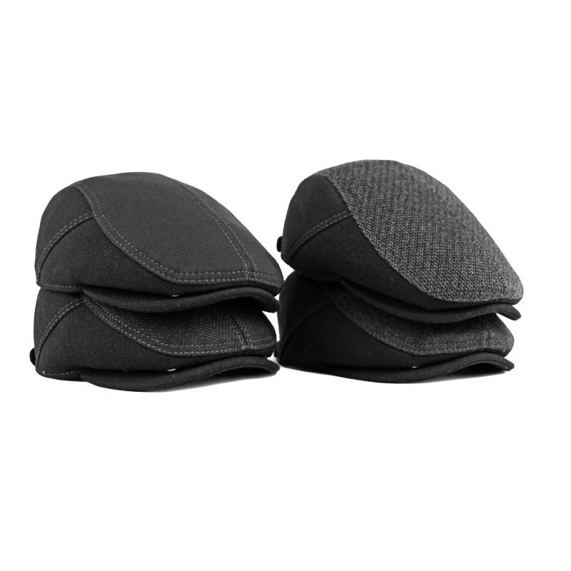 Peaked Cap Men's Middle-Aged Elderly People's Cap Autumn Winter Thick Warm Ear Protection Beret British Forward Cap