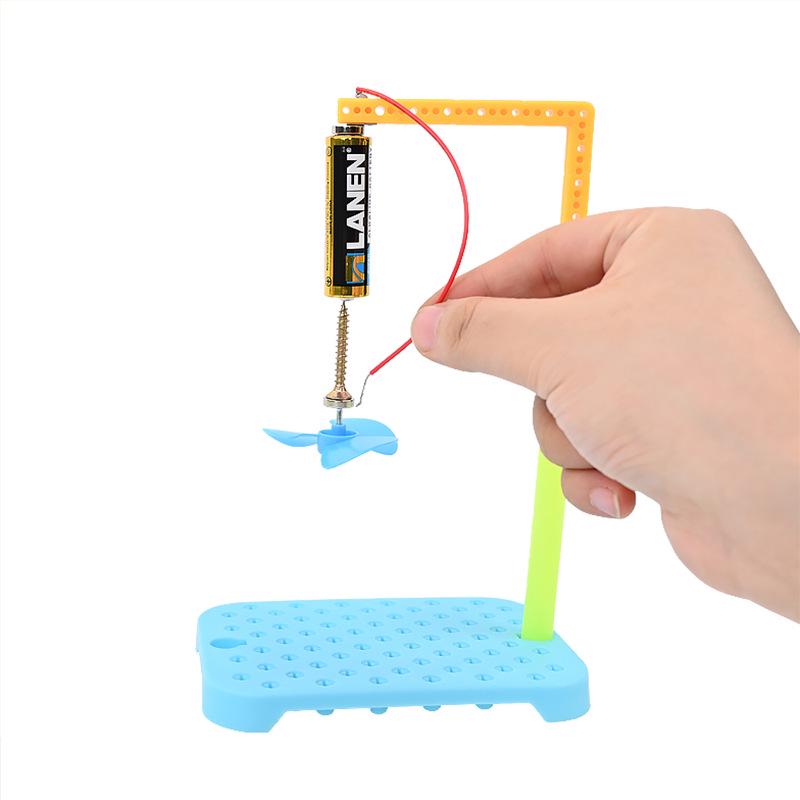 Handcrafted DIY Electromagnetic Rotating Fan Science Experiment Kit for Physics and Electromagnetism.