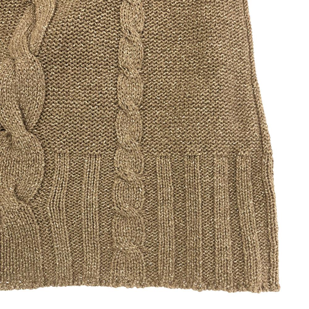 Tory Burch Lame Long Sleeve Knit Cardigan L Beige Women Used