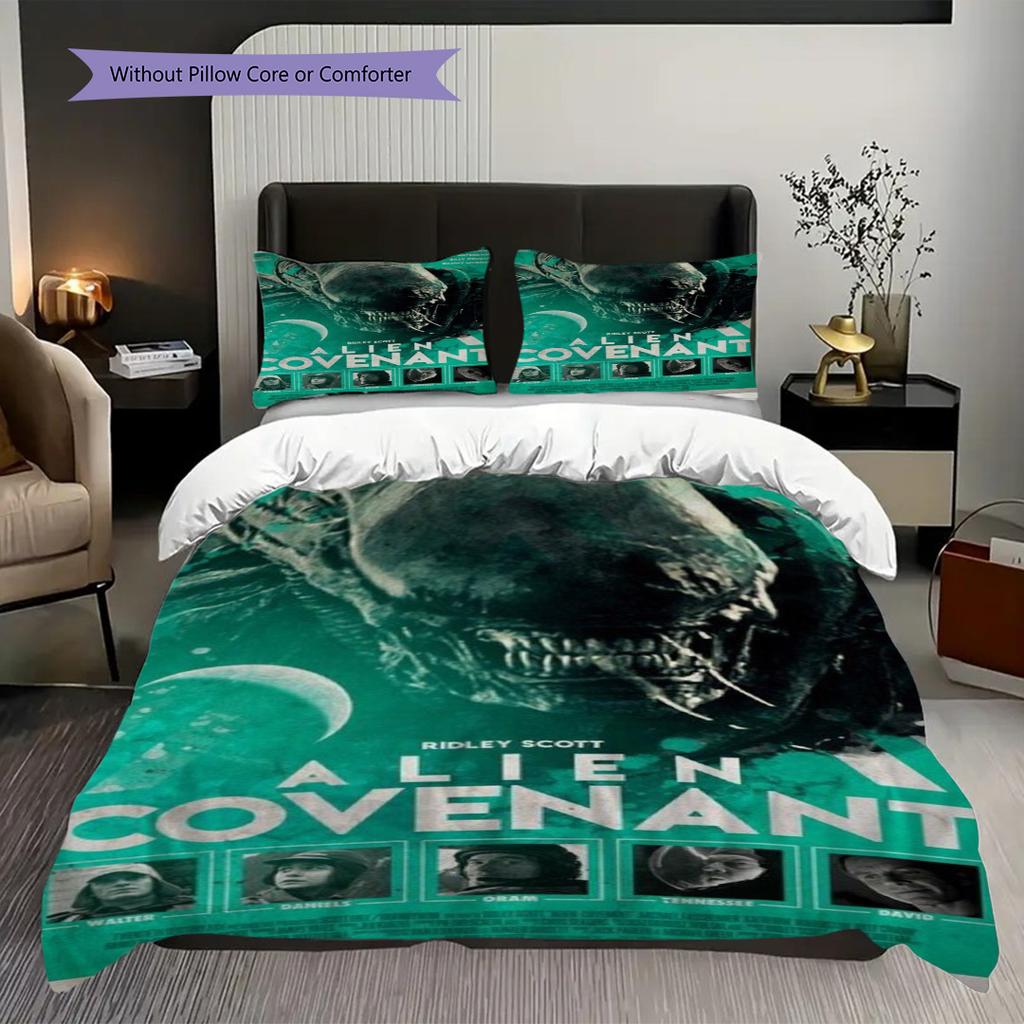 Alien Vs Predator Cosmic Battle Bedding 1 Duvet Cover 2 Pillowcase Without Core Soft And Comfortable Duvet Cover And Pillowcase Bedding Set
