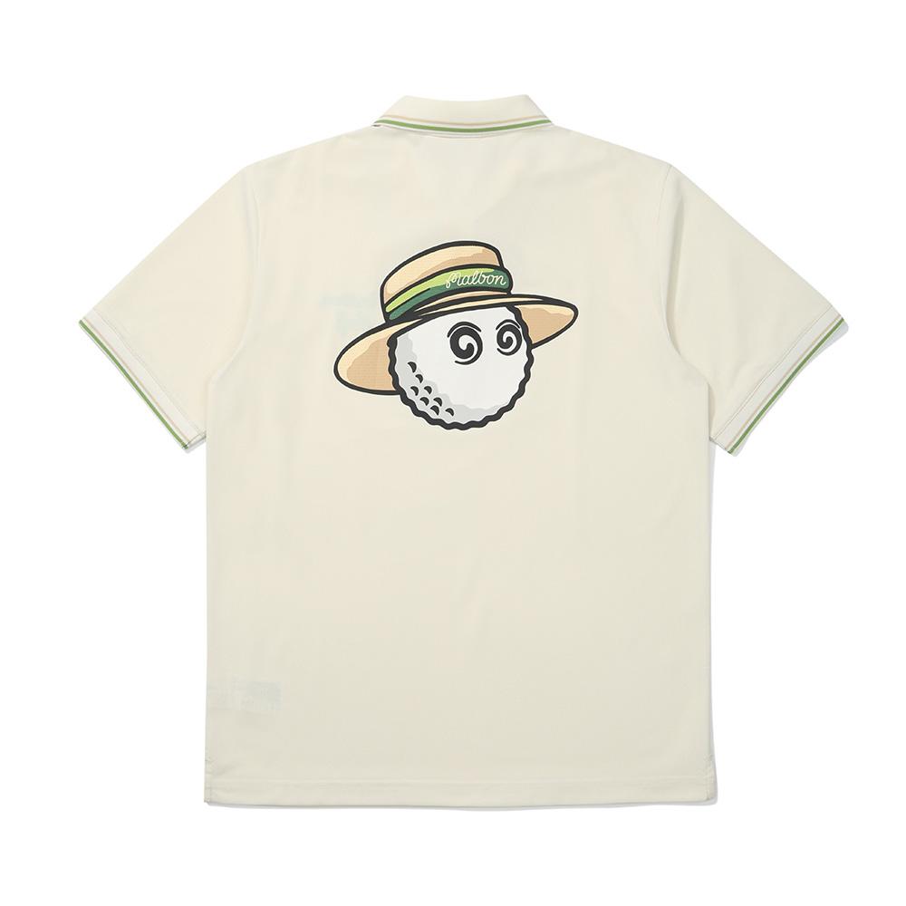 MALBON GOLF Vacation Club Pique Polo Shirt Cream (Man)