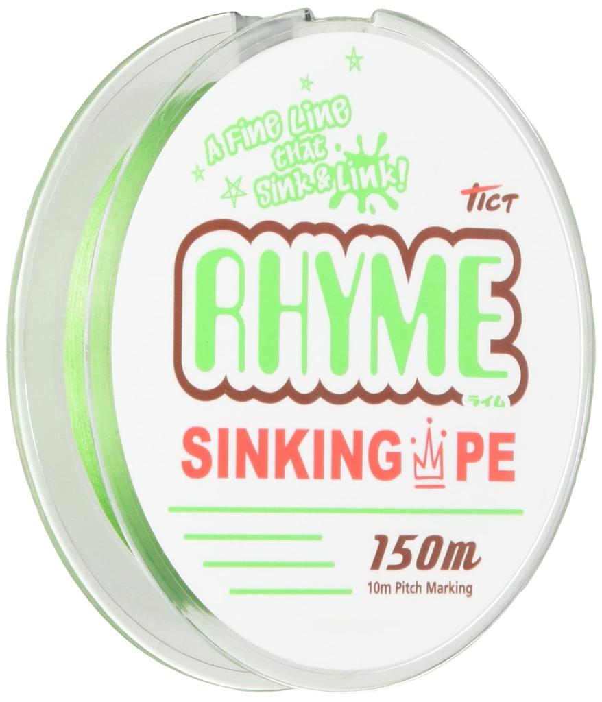 TICT Lime Sinking PE Line 150m 0.4 / 5.5LB Light Game Fishing Braided Green 10m Pitch Marking