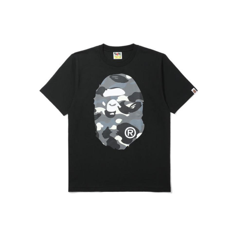 A Bathing Ape Waben Tarnung Großes Affengesicht T-Shirt OZXTEM110025D