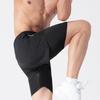 Men Beach Shorts Loose Double Layers Quick Dry Conservative Breathable Swimming Elastic Waist Plus Size Solid Color Swimming Trunks Water Sports