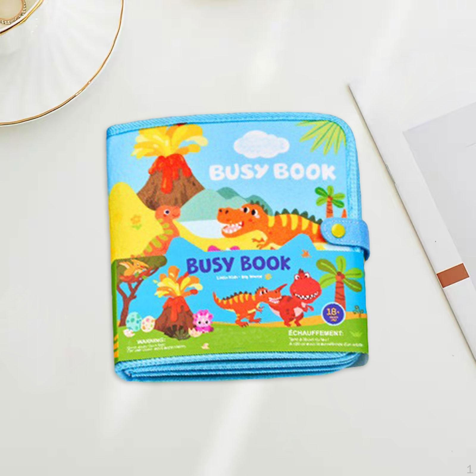 

Детская тканевая книга интерактивная игрушка, развивающая узнавание тихая книга для занятий, мягкая детская Dinosaur