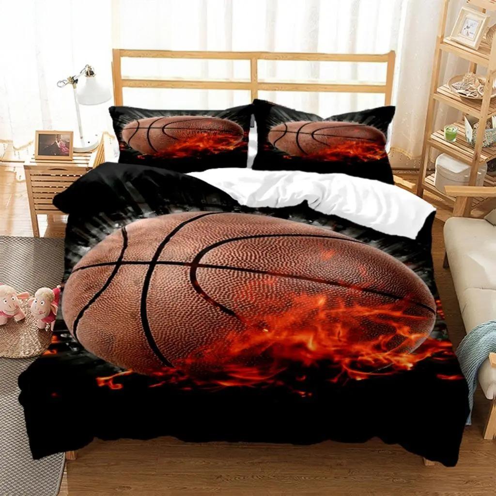 3D Gedrucktes Basketball Bettwäsche Set Basketball Bettbezug Doppel Einzel Voll Queen King Erwachsene Kinder Bettwäsche Bettdeckenbezug