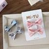 2pcs/set Sweet Plaid Kids Girl Hair Clip Korean Fashion Retro Cute Bow Children's Hair Pin Kawaii Hair Accessories Headwear