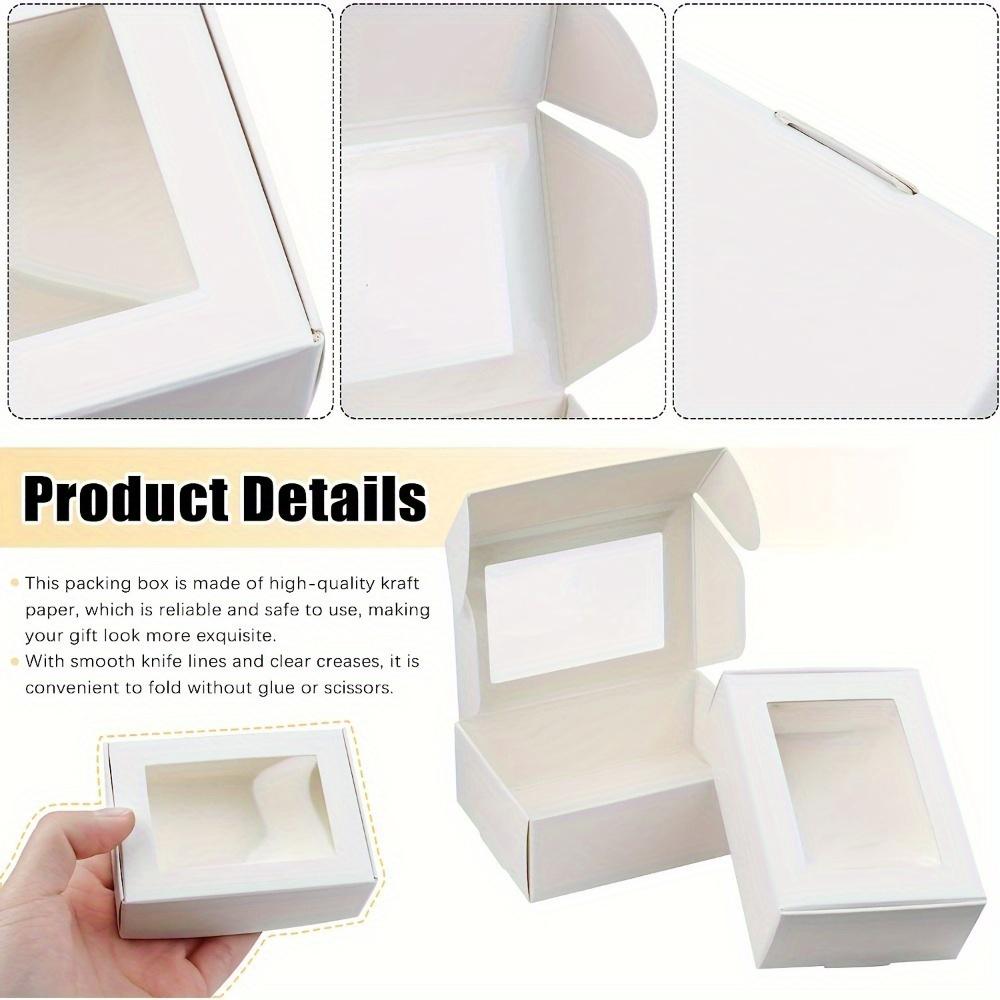 35pcs Mini Kraft Paper Gift Boxes with Clear Windows Perfect for Soap Candy Chocolate Gift Display & Wedding Favors