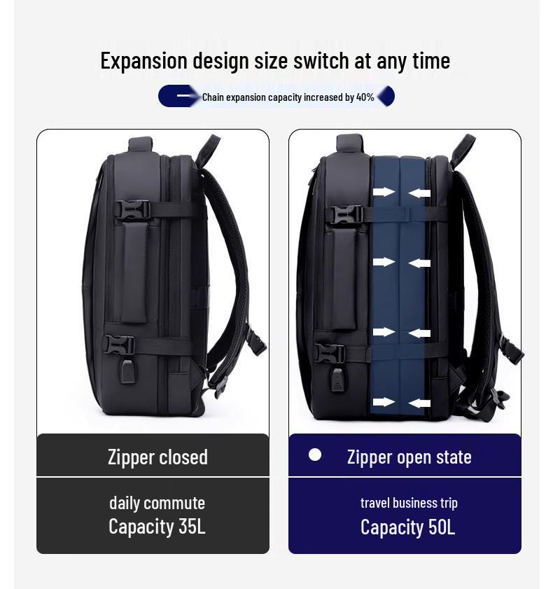 Men's Large Capacity Travel & Business Backpack for Commuting and Short-Distance Trips