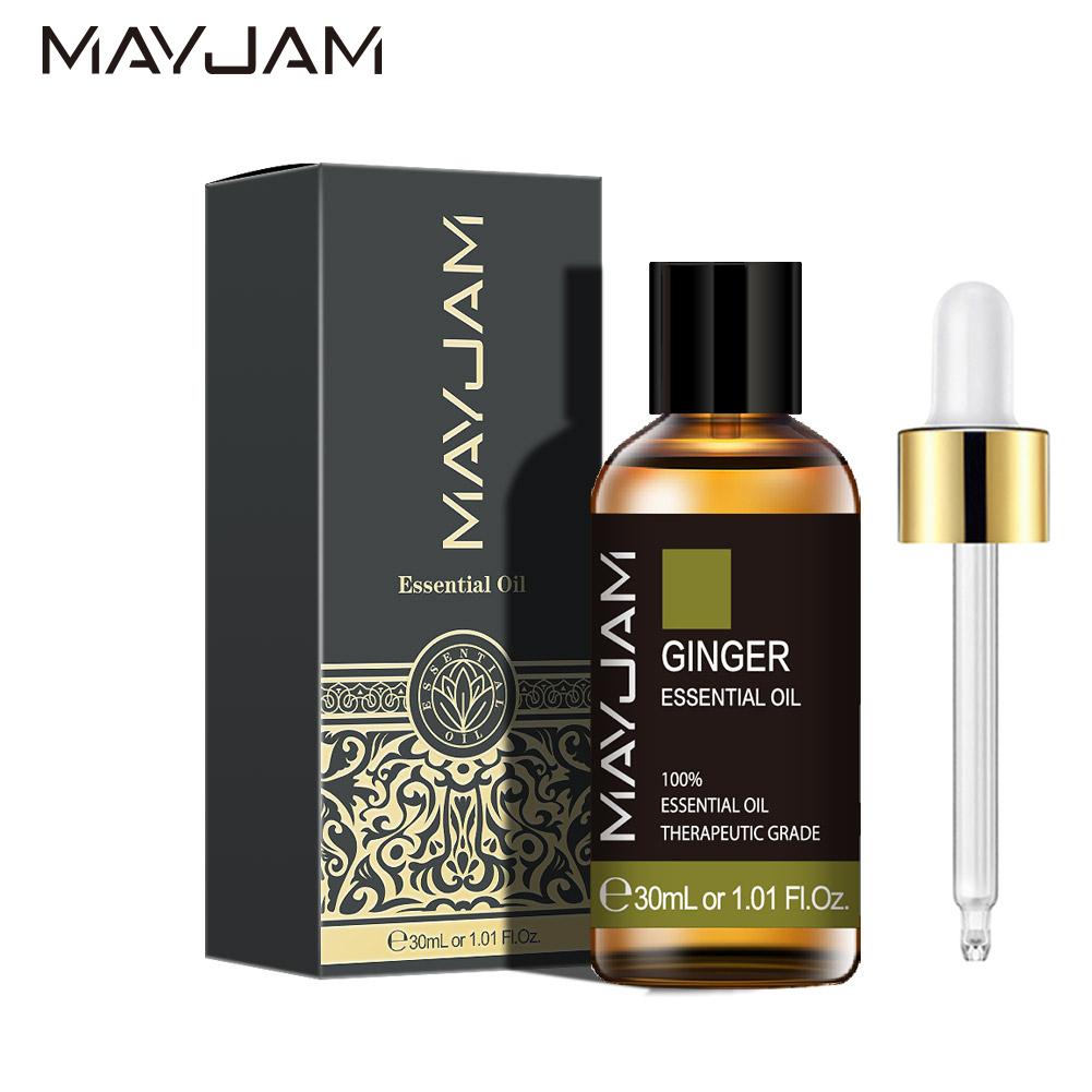 MAYJAM 10ml/30ml/100ml Ginger Natural Essential Oil Good for Aromatherapy Relaxation Skin Therapy Hair Growth Healthy Care Water Soluble Oil