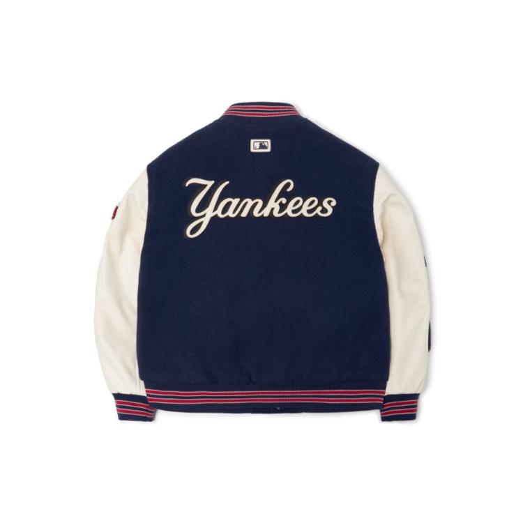 MLB Base Logo Baseball Jerseys Unisex Blue White Baseball Collar Moderate Straight Fit 3AJP38016-00NYD