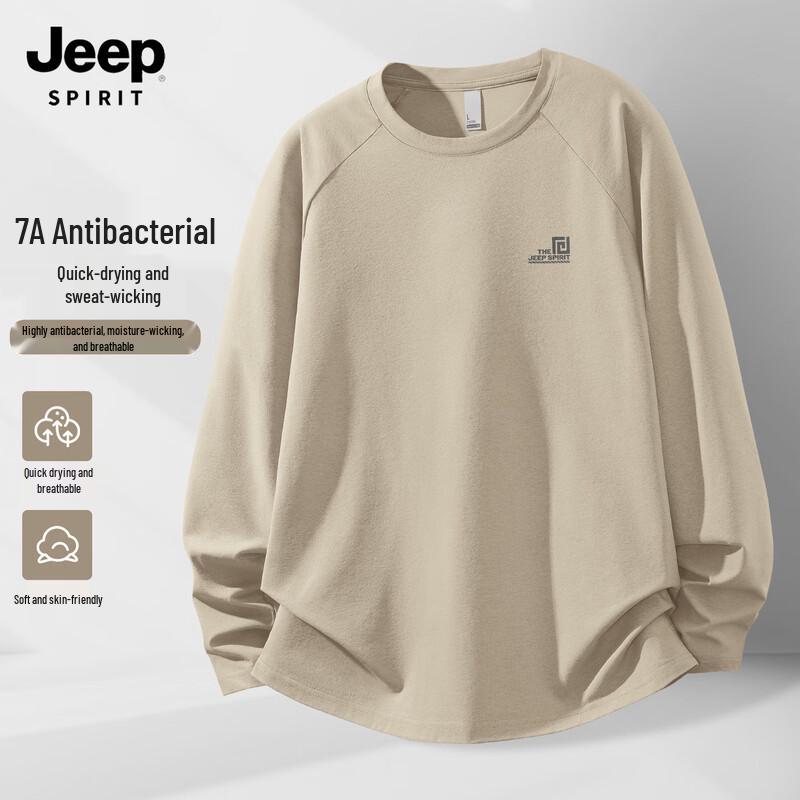 JEEP SPIRIT Men s Long-Sleeve Quick-Dry Anti-Bacterial Casual Top 2XL