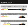 3Pcs/Lot Balsa Wood Fishing Floats with Copper Weight, High Visibility Thick Tip Bobbers for Rock Fishing, Freshwater & Saltwater