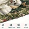 Maltese Dog and Grass,pattern Flannel Blanket, High Quality Comfortable for All Seasons, Home Decor, Warmth and Comfort, Perfect for Gifts.