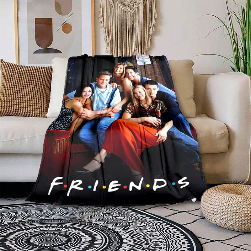 1PC Friends printed blanket, all season lightweight home office outdoor nap multifunctional blanket A8