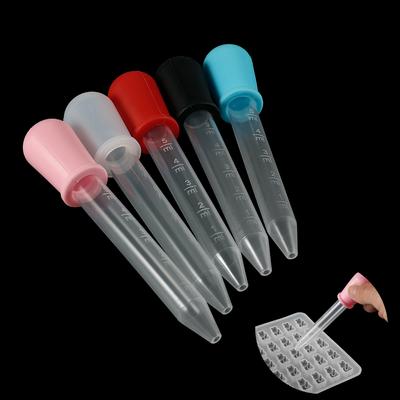 2-5 pz 5 ml Contagocce In Silicone Trasparente Pipetta Graduata Contagocce Per Alimenti Liquidi per Stampi Per Caramelle Stampi Gommosi E Strumenti Per La Creazione Di Artigianato