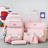 Elementary School School Bags Lightweight Campus Backpack Leisure Travel Backpacks Middle School Students' Large Capacity Handbag Pencil Case 5pcs