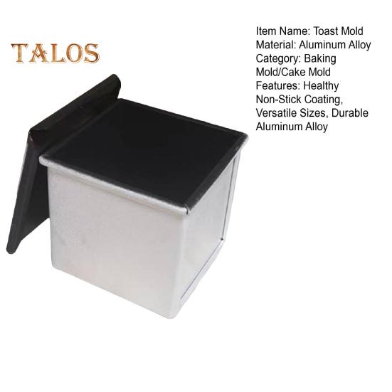 Moule à pain grillé avec couvercle Revêtement antiadhésif Récipient à pain en alliage d'aluminium pour une cuisson saine Sandwich Toast Four Ustensiles de cuisson