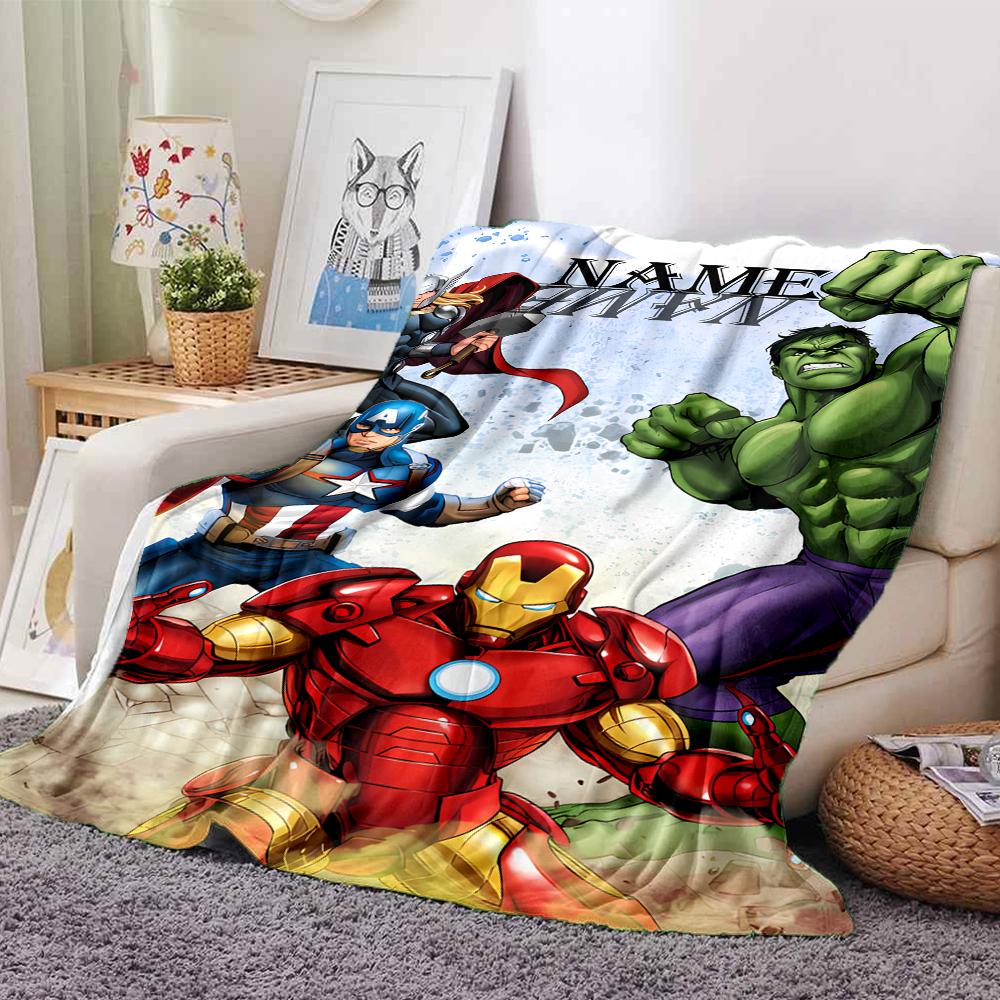 Customiz Name Personality The Avengers Blanket Soft &Warm Sofa Office Bed Travel Lunch Break Blanket, Gift Suitable All Seasons