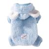 Autumn and Winter Dog Korean Version Cute Three-dimensional Bear Ears Traction Four-legged Fleece Coat Cat Warm Pet Dog Clothes