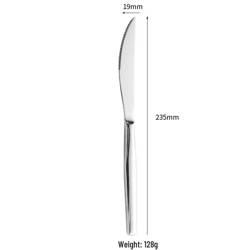 Mirror Polished 304 Stainless Steel Cutlery Set: Knife, Fork, Spoon – Ideal for Hotels and Western Restaurants