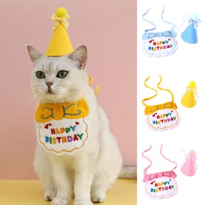 1 Set Pet Speichel Bib Super Weiche Verblassen-Beständig Garn Geburtstag Themed Pet