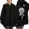 Anime Hunter X Hunter Kurapika Potisk Mikina na zip Hip Hop Móda Manga 90. léta Vintage Mikina Nadměrná Fleece Ležérní Bundy