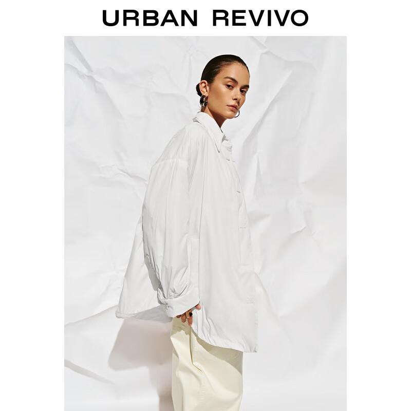 UR Women's Simple Design Oversized Padded Shirt Jacket