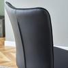 Set of 2 Black PU Dining Chairs, 89 cm High, Modern Design