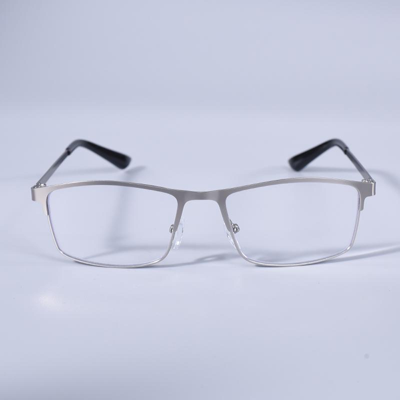 New Metal Square Frame Anti Blue Light Reading Glasses for Men Prescription +125 +175 +225 Business Style