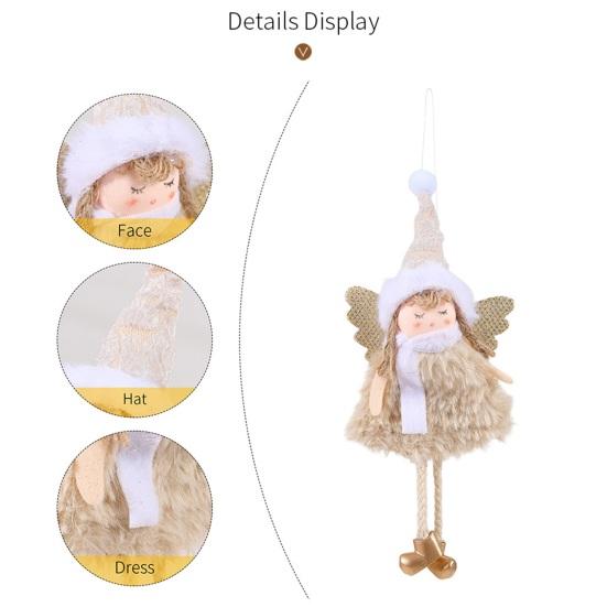 Christmas Angel Doll Decoration Plush Angel Christmas Tree Hanging Ornaments for Christmas Party New Year Wedding Valentine's Day Decoration