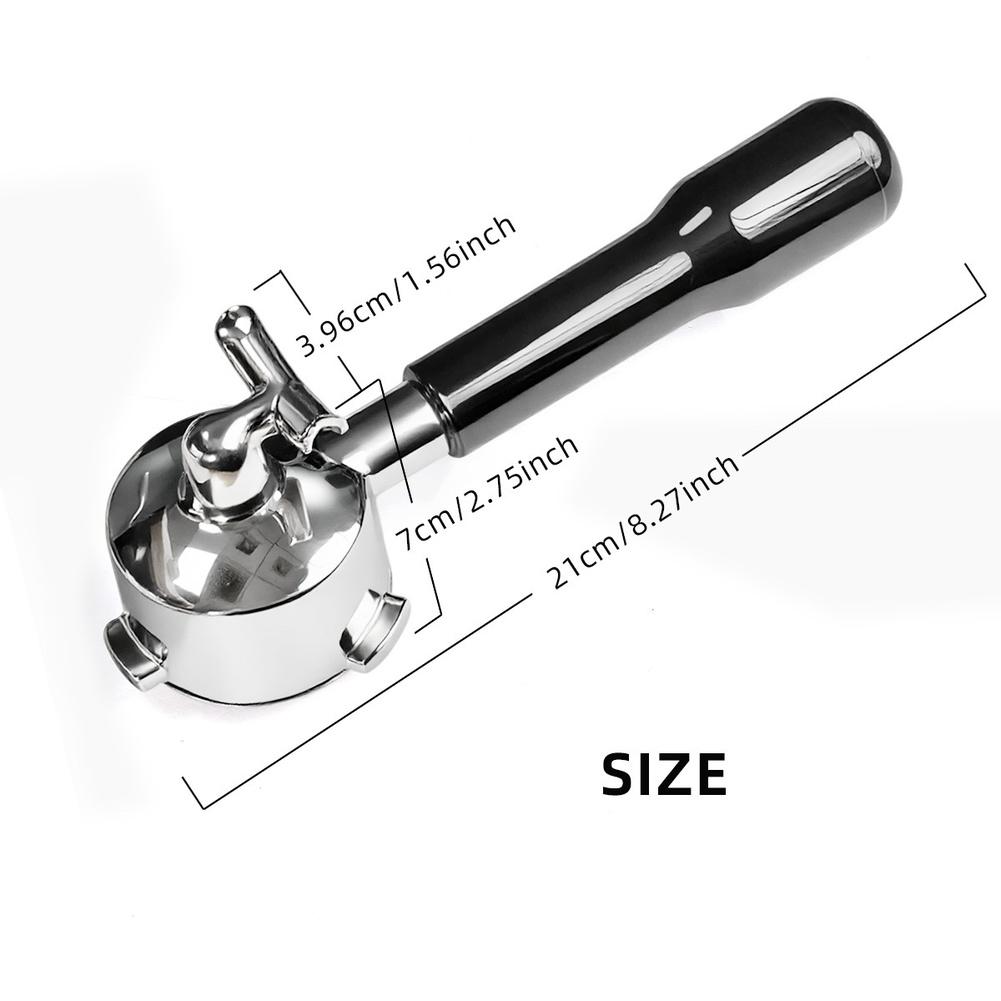 54mm Stainless Steel Espresso Portafilter with Two Outlets Designed for Breville 8 Series Machines to Assist Proper Tamping