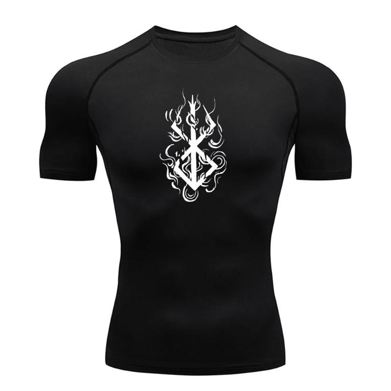 Sweat Absorbing Compression Shirts for Men Short Sleeve Gym Workout Stretchy Moisture-Wicking Fitness Undershirts Quick Dry Athletic T-Shirt Top